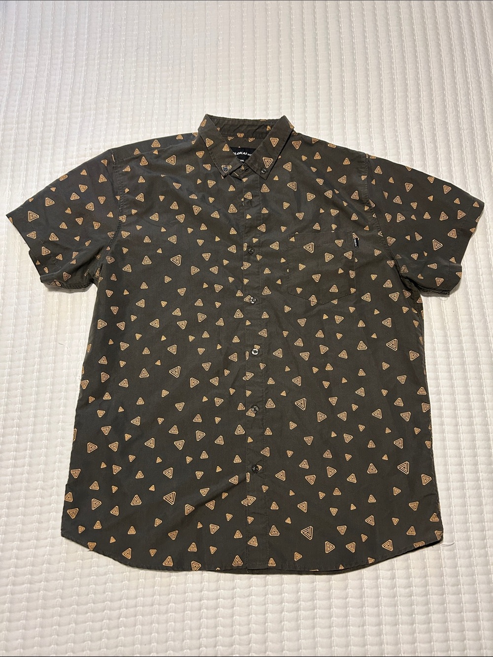 Molokai Surf Co Men's Short-Sleeve Patterned Button-Down Shirt